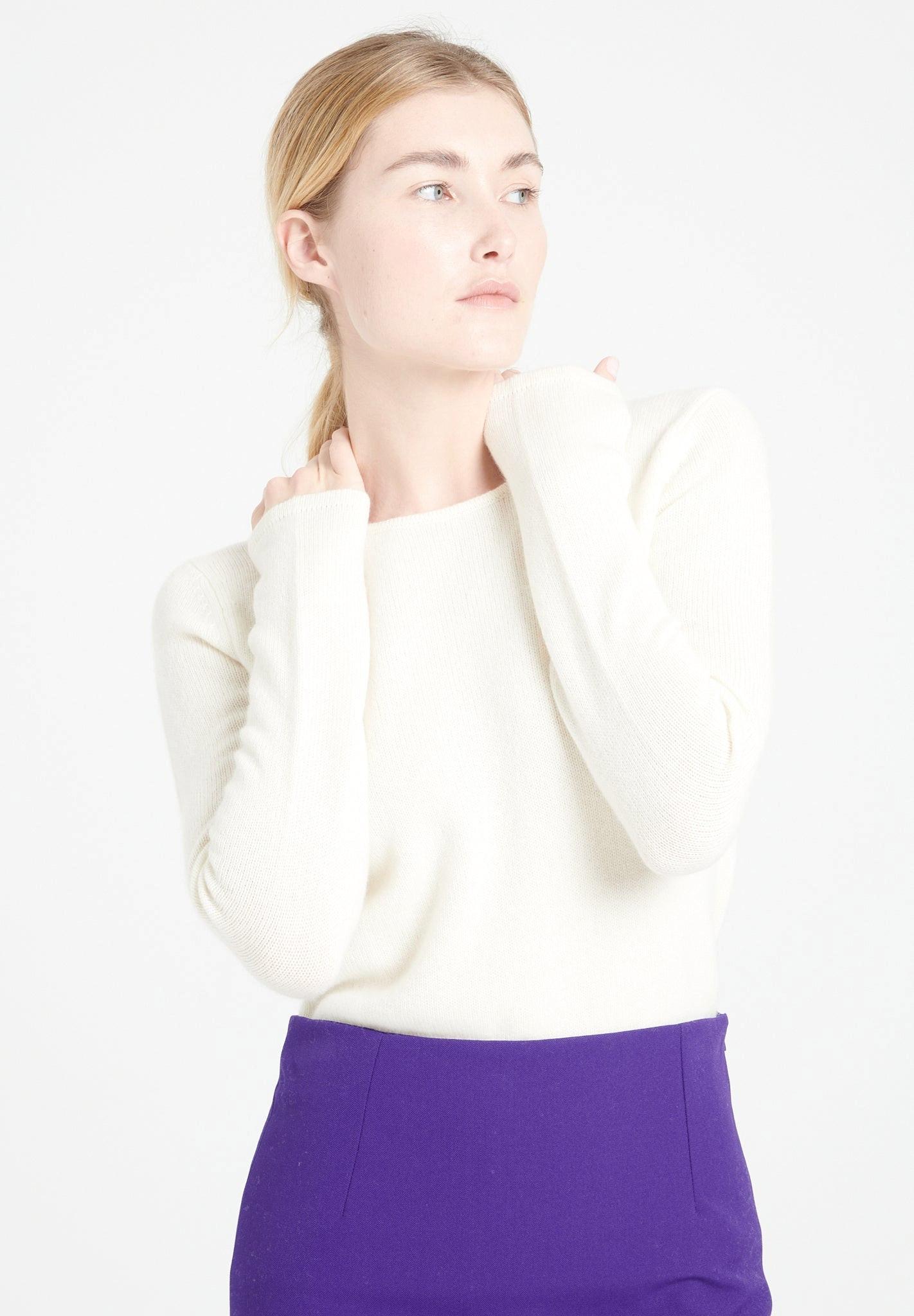 Studio Cashmere8 - LILLY 18 Bootskragen Pullover 4 Sohn 100% Kaschmir, für Damen, Offwhite, Größe XXL von Studio Cashmere8