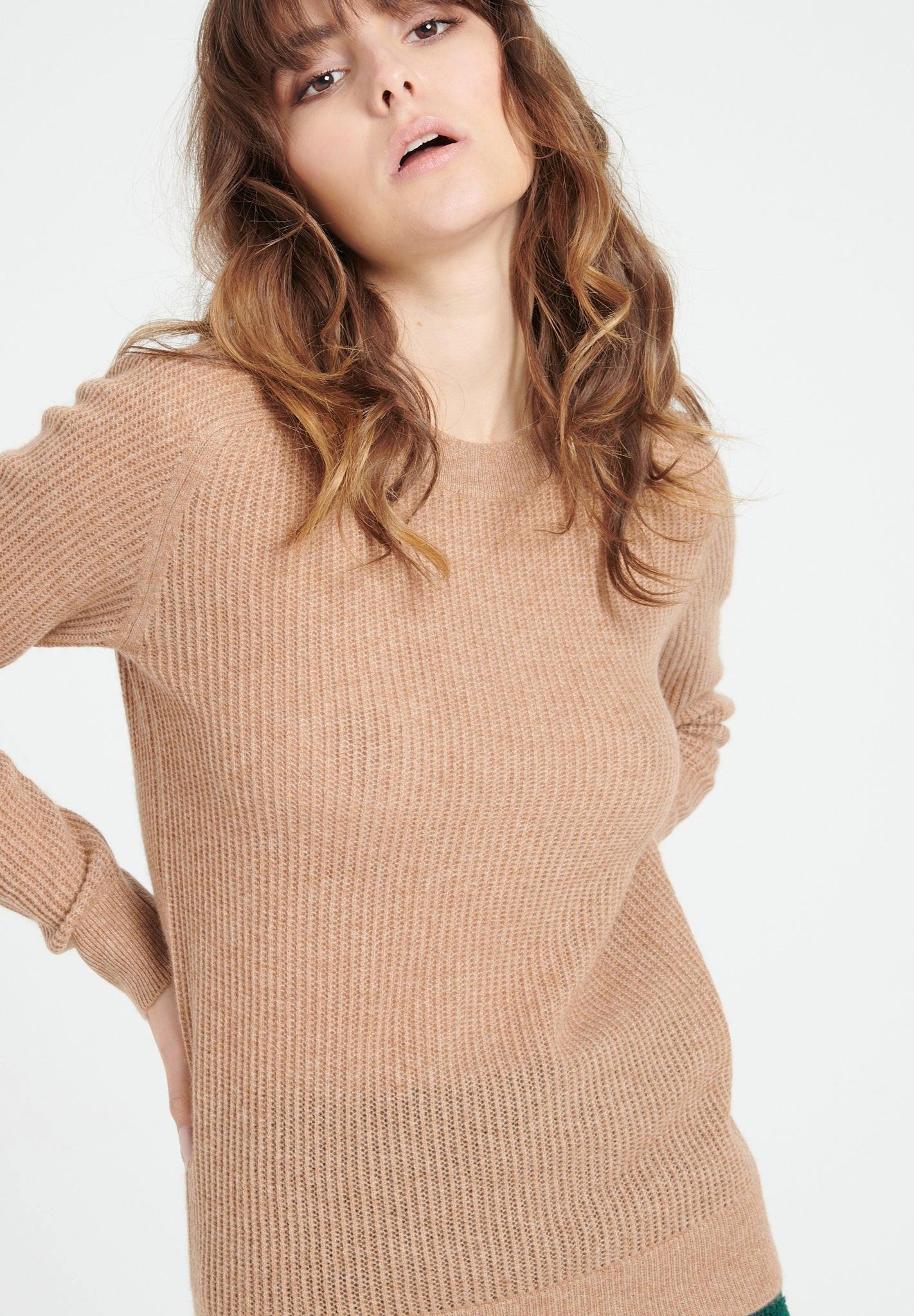 Lilly 23 Pullover Mit Rundhalsausschnitt - 100% Kaschmir Damen Camel S von Studio Cashmere8