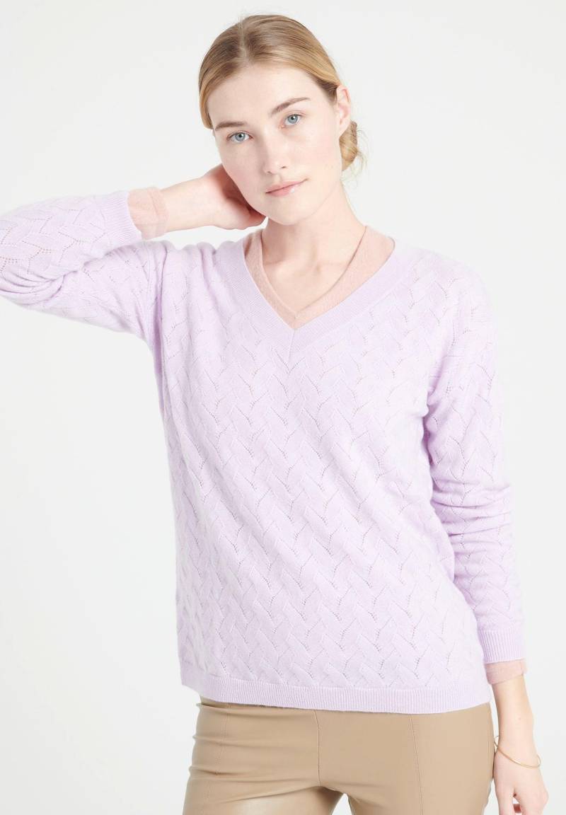 Lilly 27 Pullover Mit V-ausschnitt - 100% Kaschmir Damen Lila L von Studio Cashmere8