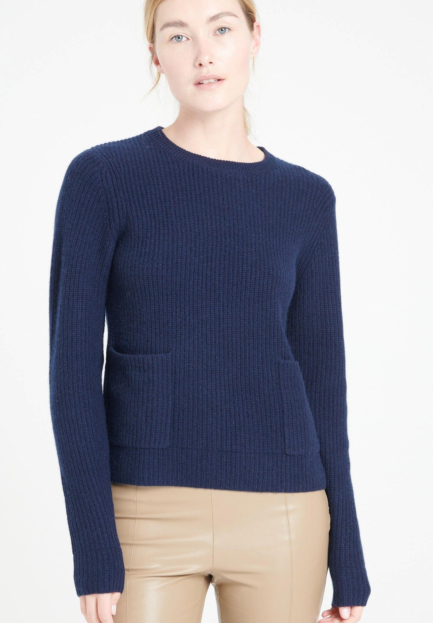 Lilly 32 Pullover Rundhalsausschnitt 4 Fäden - 100% Kaschmir Damen Marine L von Studio Cashmere8