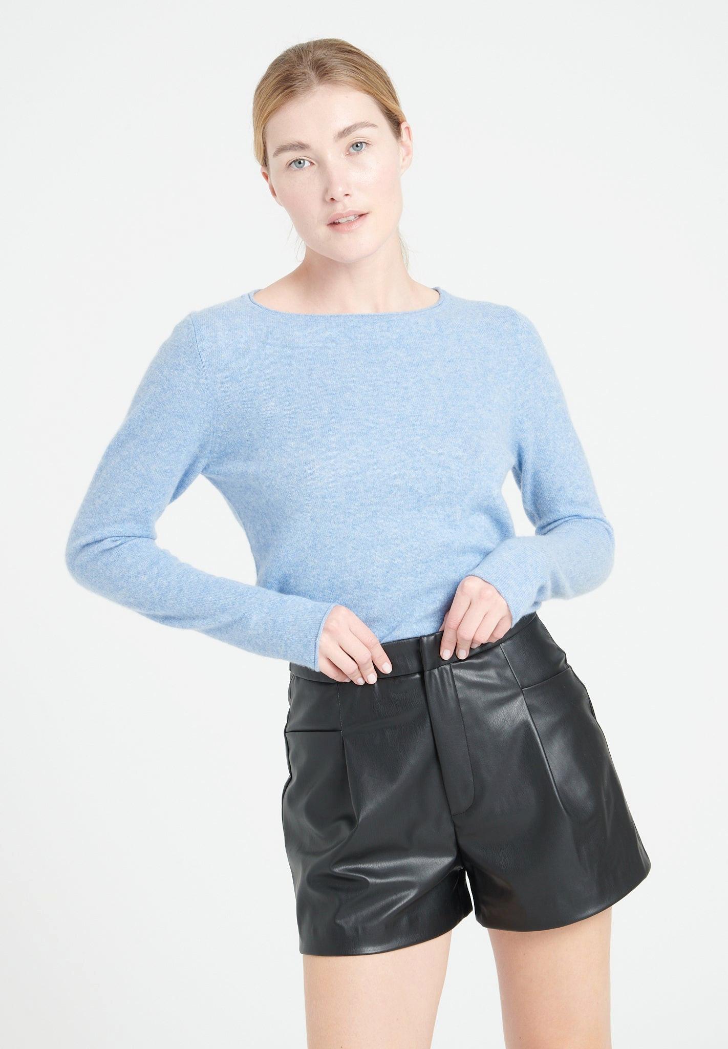 Studio Cashmere8 - LILLY 5 Bootskragen Pullover 100% Kaschmir, für Damen, Hellblau, Größe XXL von Studio Cashmere8