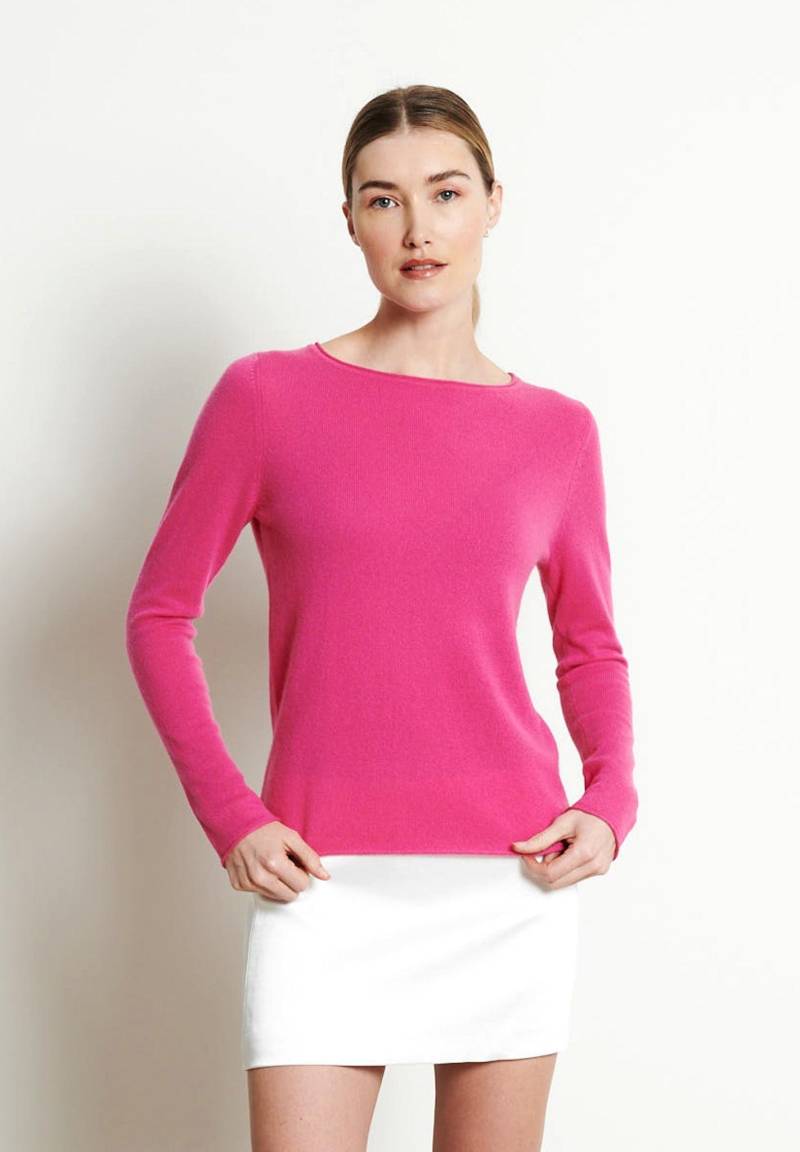 Lilly 5 Bootskragen Pullover - 100% Kaschmir Damen Rosa L von Studio Cashmere8