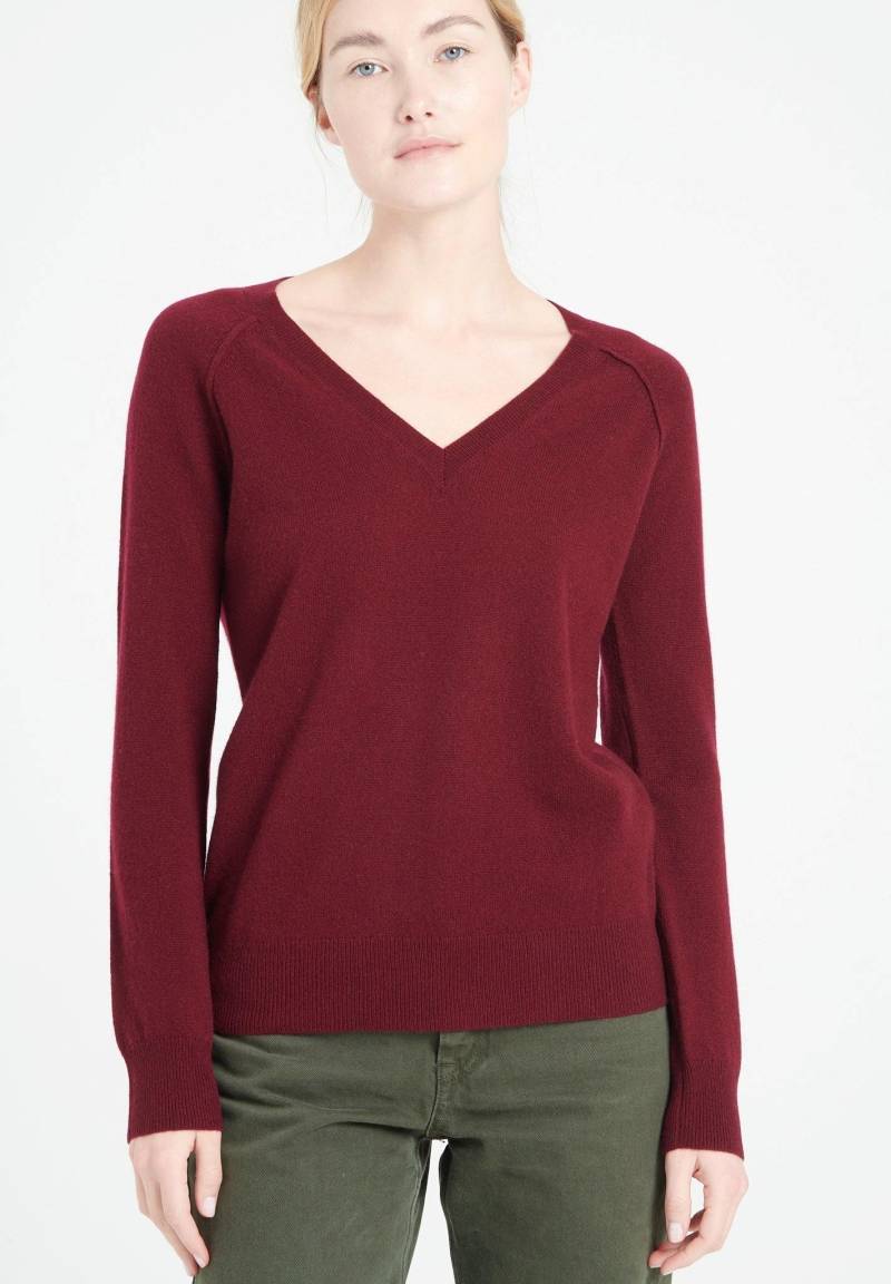 Lilly 6 Pullover Mit V-ausschnitt - 100% Kaschmir Damen Bordeaux L von Studio Cashmere8