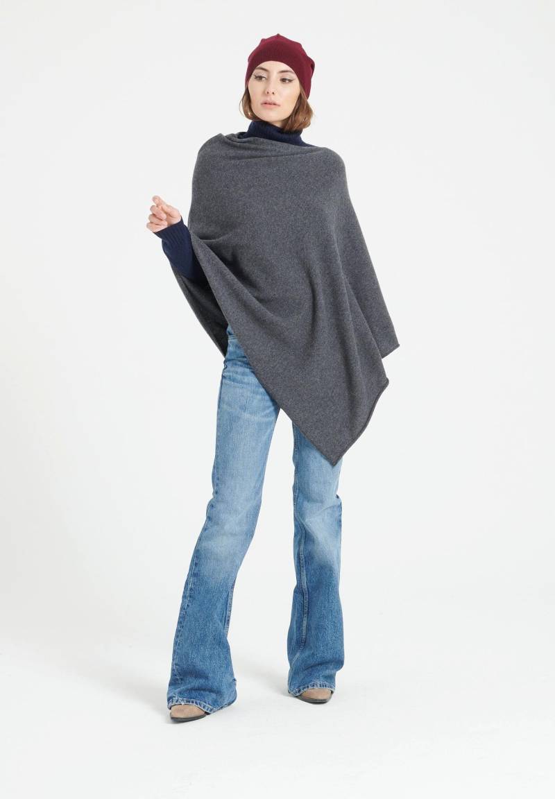 Lilly 9 Poncho Mit V-ausschnitt - 100% Kaschmir Damen Grau M von Studio Cashmere8