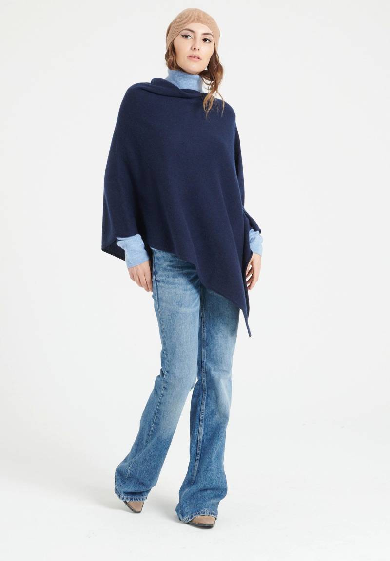 Lilly 9 Poncho Mit V-ausschnitt - 100% Kaschmir Damen Marine L von Studio Cashmere8