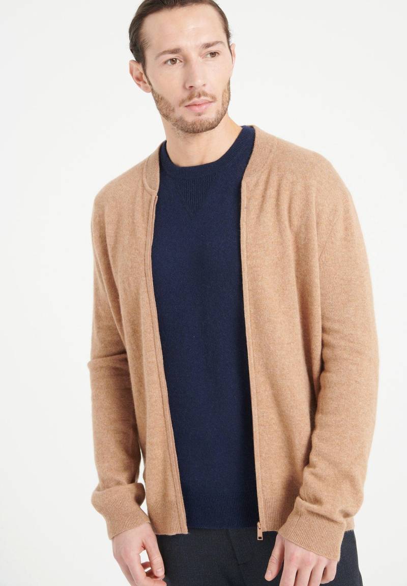 Luke 10 Strickjacke Mit Bomberkragen - 100% Kaschmir Herren Camel L von Studio Cashmere8