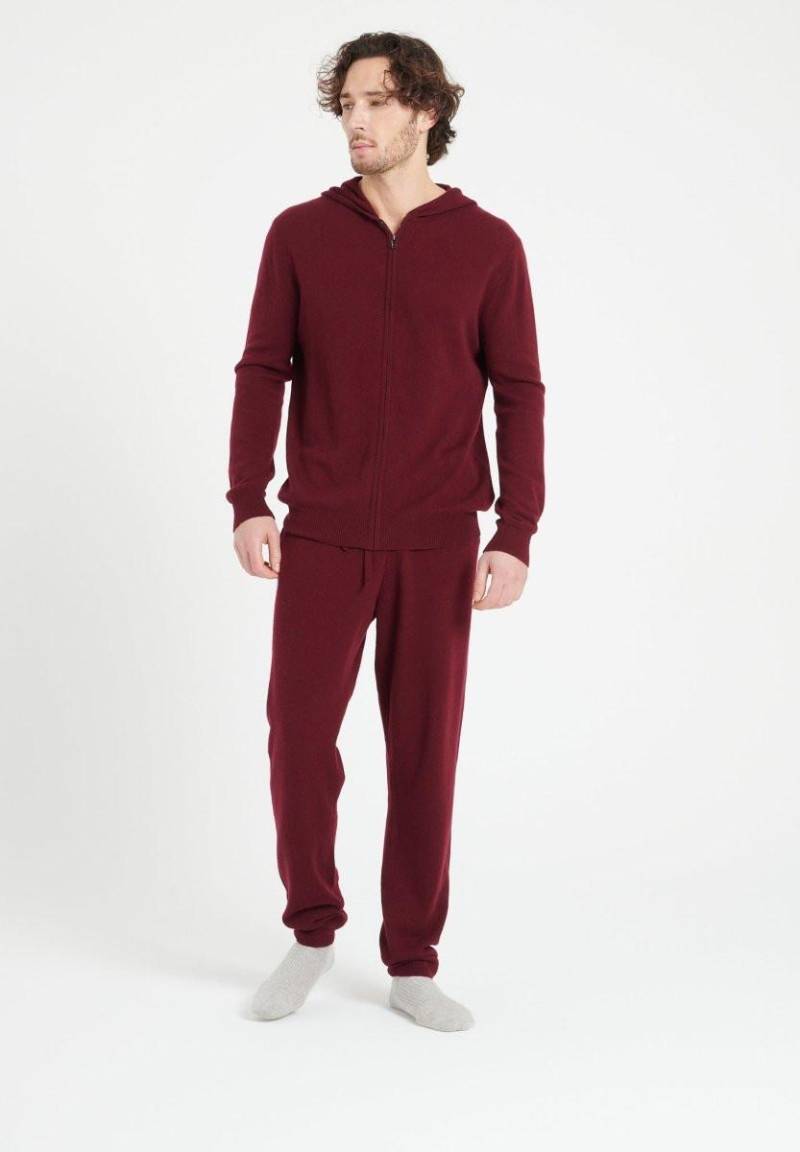 Luke 7 Jogginghose - 100% Kaschmir Herren Bordeaux L von Studio Cashmere8