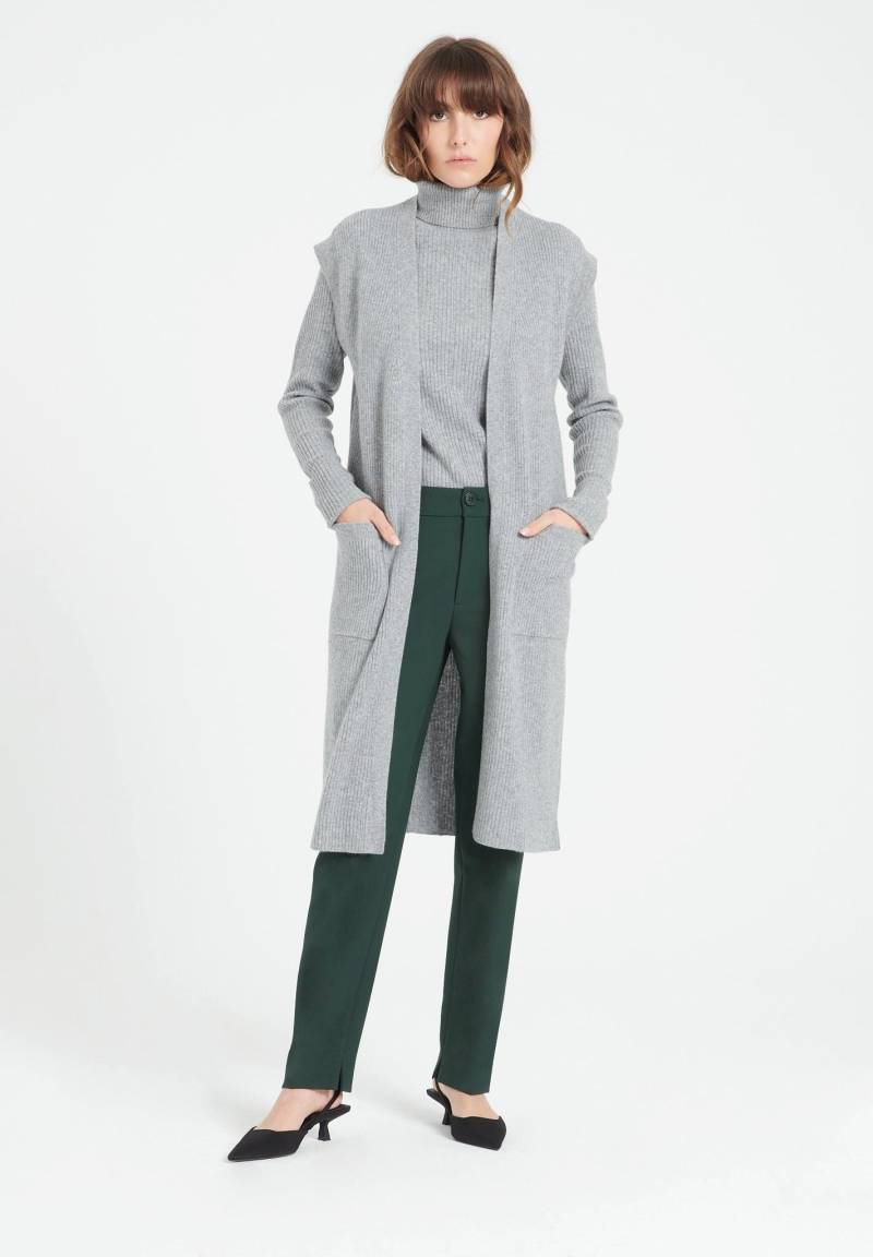 Mia 6 Long Ärmellose Strickjacke - 100% Kaschmir Damen Grau S von Studio Cashmere8