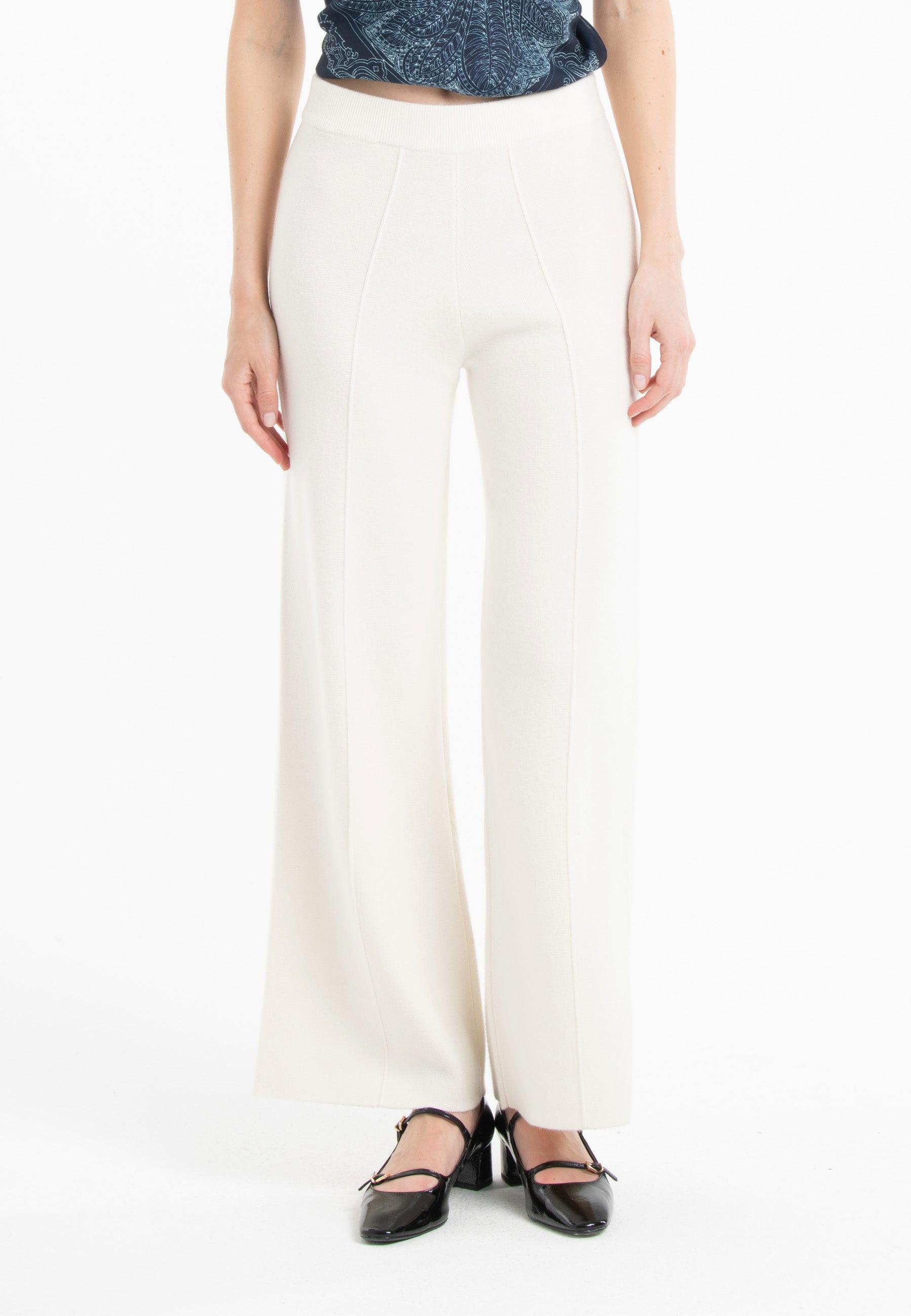 Nami 25 Hose Aus Milano-strick - 100% Kaschmir Damen Offwhite S/M von Studio Cashmere8