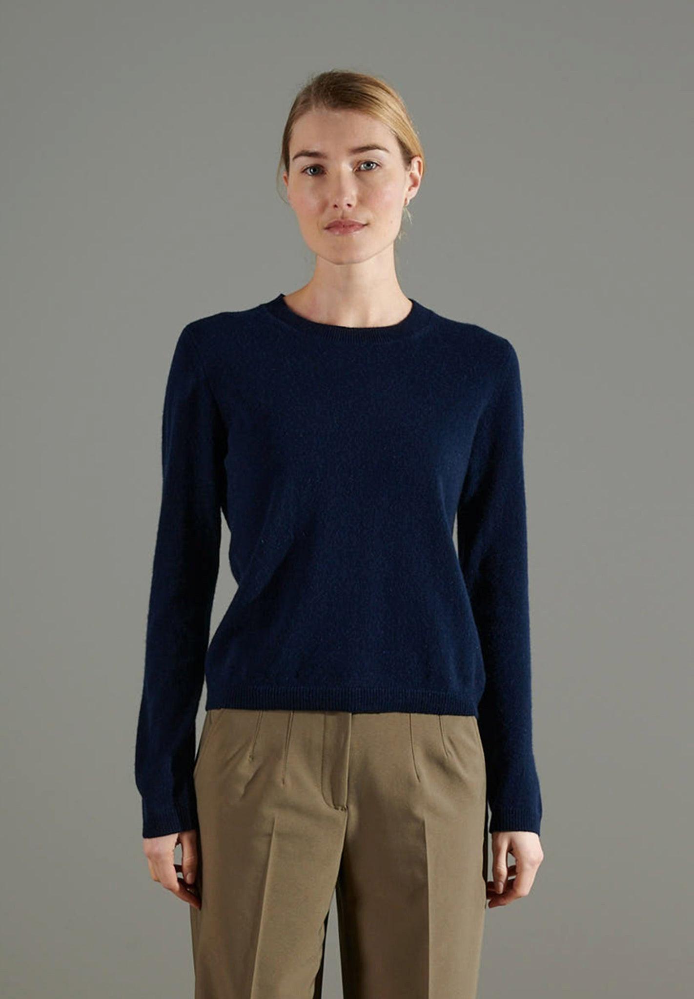 Nami 4 Pullover Mit Rundhalsausschnitt - 100% Kaschmir Damen Marine M von Studio Cashmere8