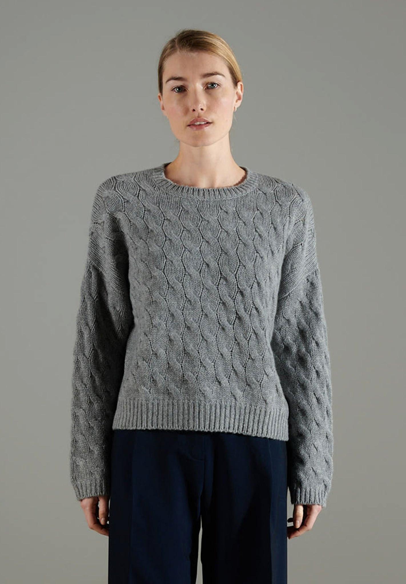 Nami 5 Pullover Rundhalsausschnitt Gedreht 10 Fäden - 100% Kaschmir Damen Grau S/M von Studio Cashmere8