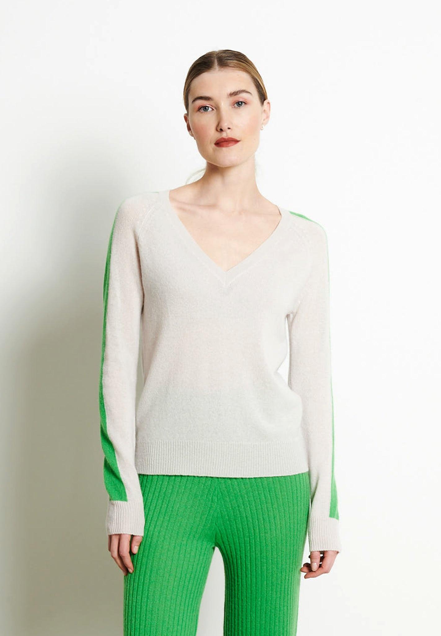 Ria 1 Pullover Mit V-ausschnitt - 100% Kaschmir Damen Grau L von Studio Cashmere8