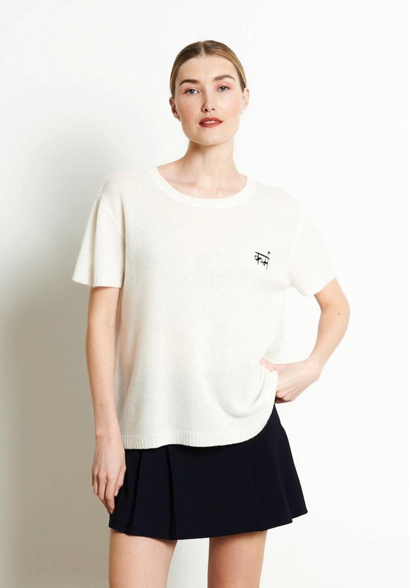 Ria 11 T-shirt Rundhalsausschnitt Karma - 100% Kaschmir Damen Offwhite L/XL von Studio Cashmere8