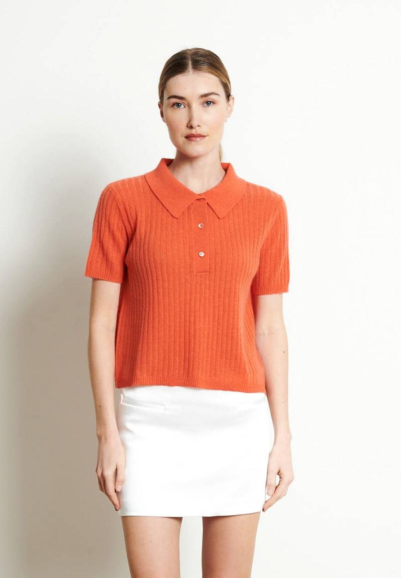 Ria 13 Polo Croptop Mc - 100% Kaschmir Damen Orange L von Studio Cashmere8