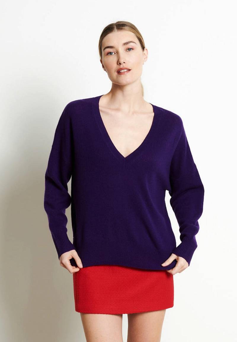 Ria 3 Pullover Mit Tiefem V-ausschnitt Oversize - 100% Kaschmir Damen Violett L/XL von Studio Cashmere8