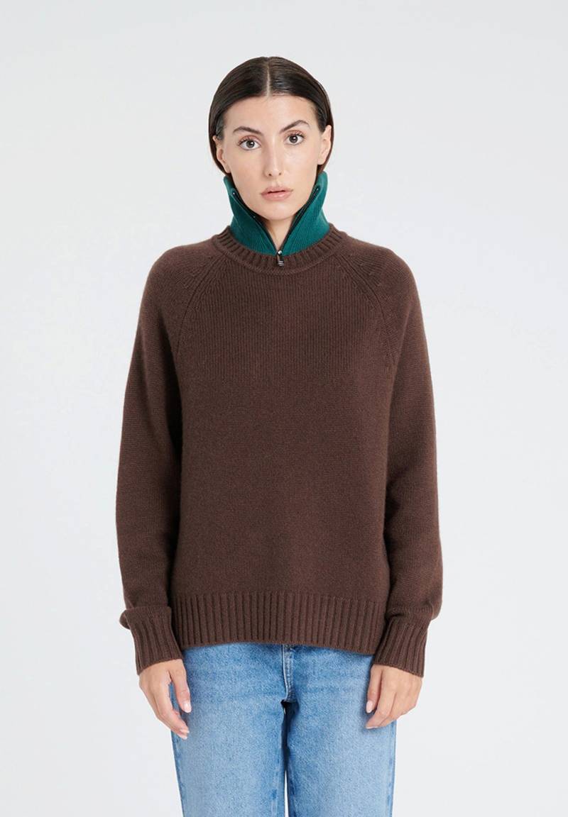 Zaya 7 Pullover Mit Raglanärmeln 6 Fäden - 100% Kaschmir Damen Braun M von Studio Cashmere8