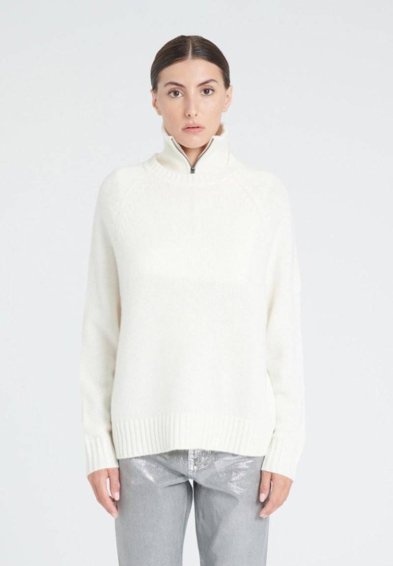 Zaya 7 Pullover Mit Raglanärmeln 6 Fäden - 100% Kaschmir Damen Offwhite XL von Studio Cashmere8