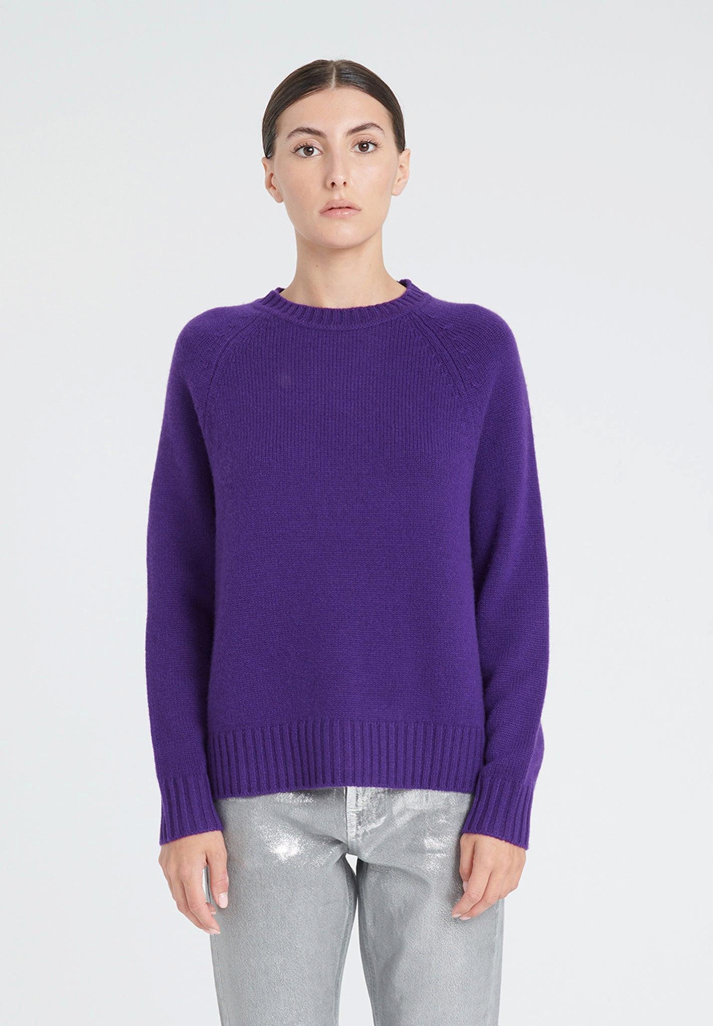 Zaya 7 Pullover Mit Raglanärmeln 6 Fäden - 100% Kaschmir Damen Violett XXL von Studio Cashmere8