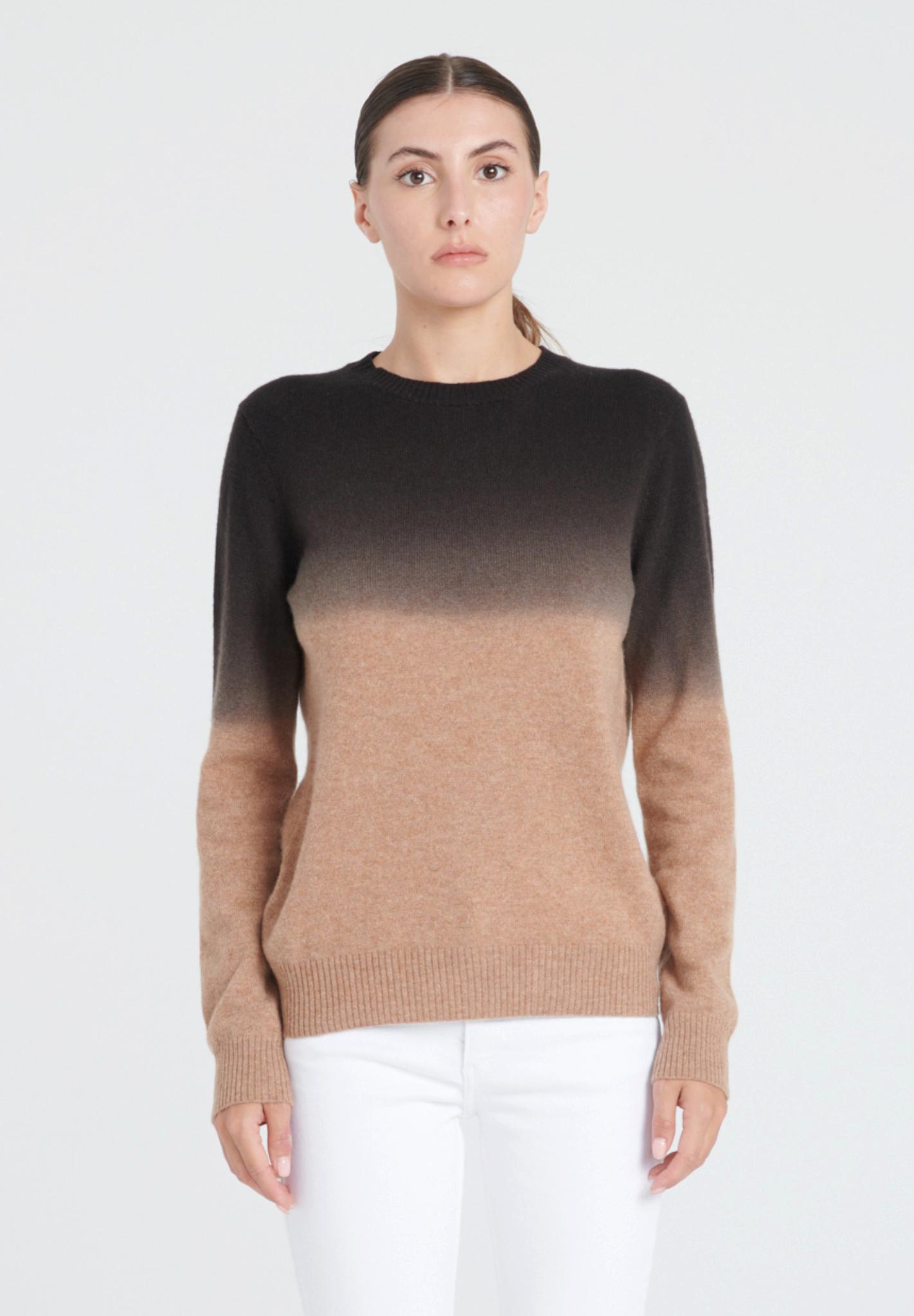 Zaya 9 Pullover Mit Rundhalsausschnitt Tie & Dye - 100% Kaschmir Damen Camel M von Studio Cashmere8