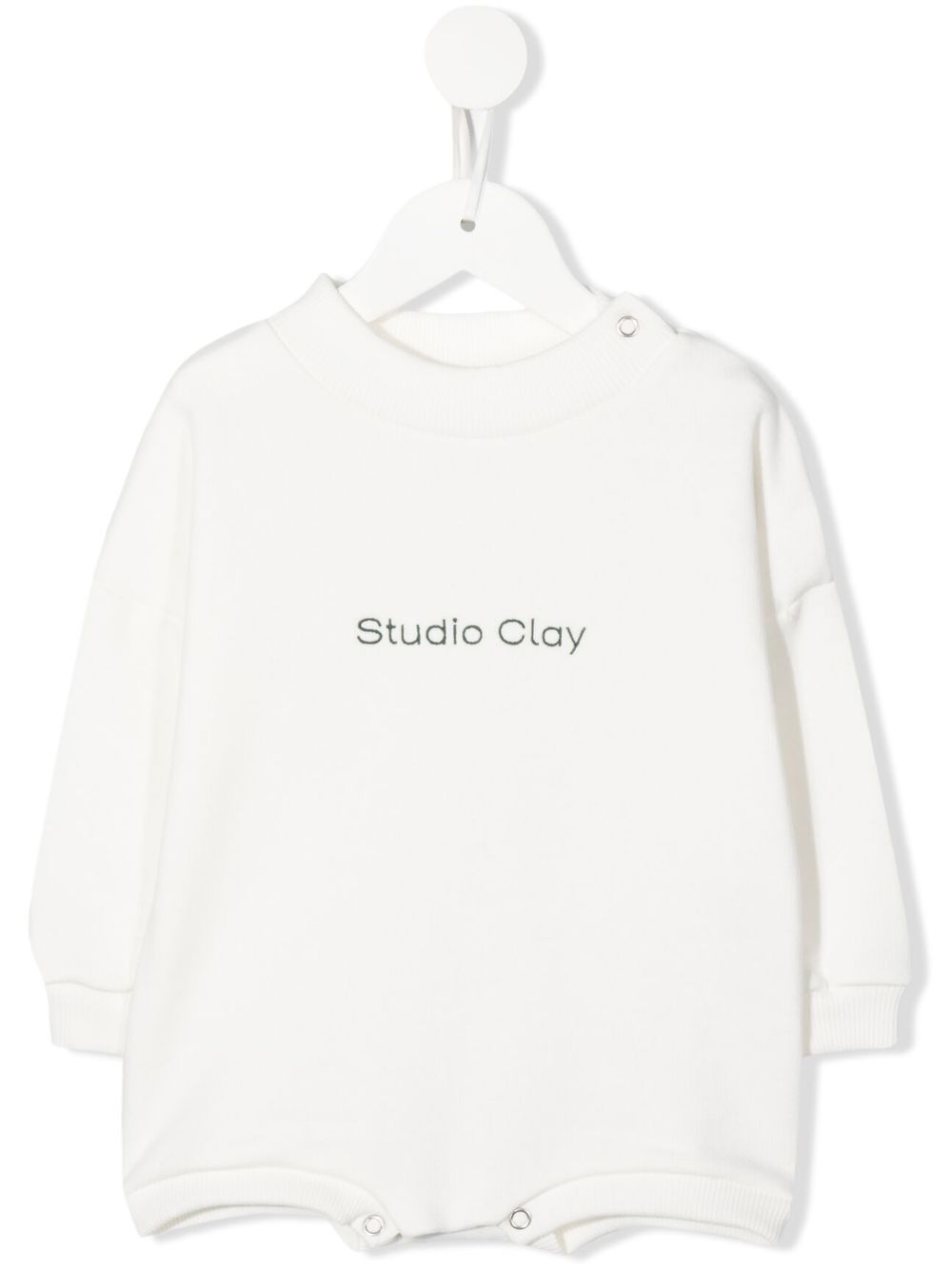 Studio Clay logo-print organic-cotton romper - White von Studio Clay