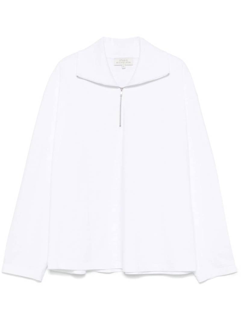 Studio Nicholson half-zip sweatshirt - White von Studio Nicholson