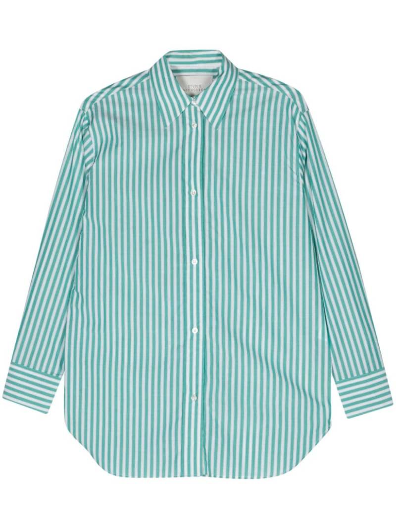 Studio Nicholson striped cotton shirt - Green von Studio Nicholson