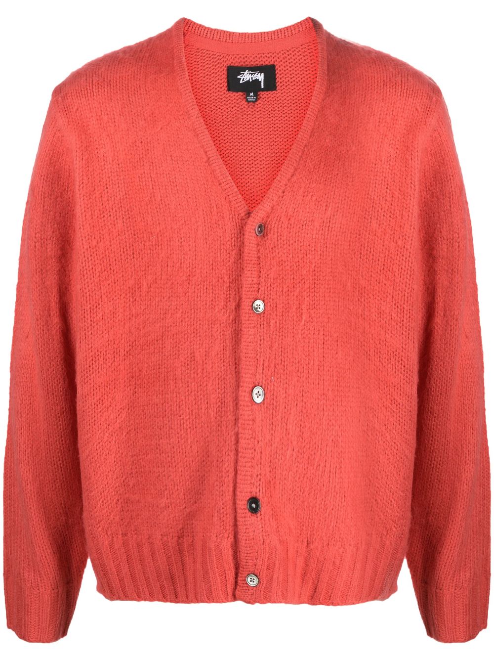 Stüssy V-neck knitted cardigan - Red von Stüssy