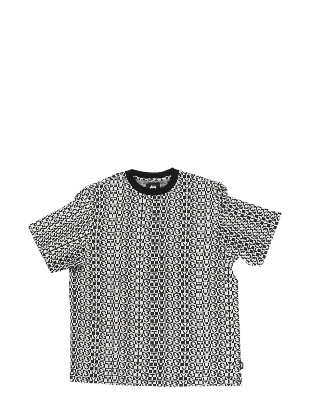 Stüssy checked crew-neck T-shirt - Black von Stüssy