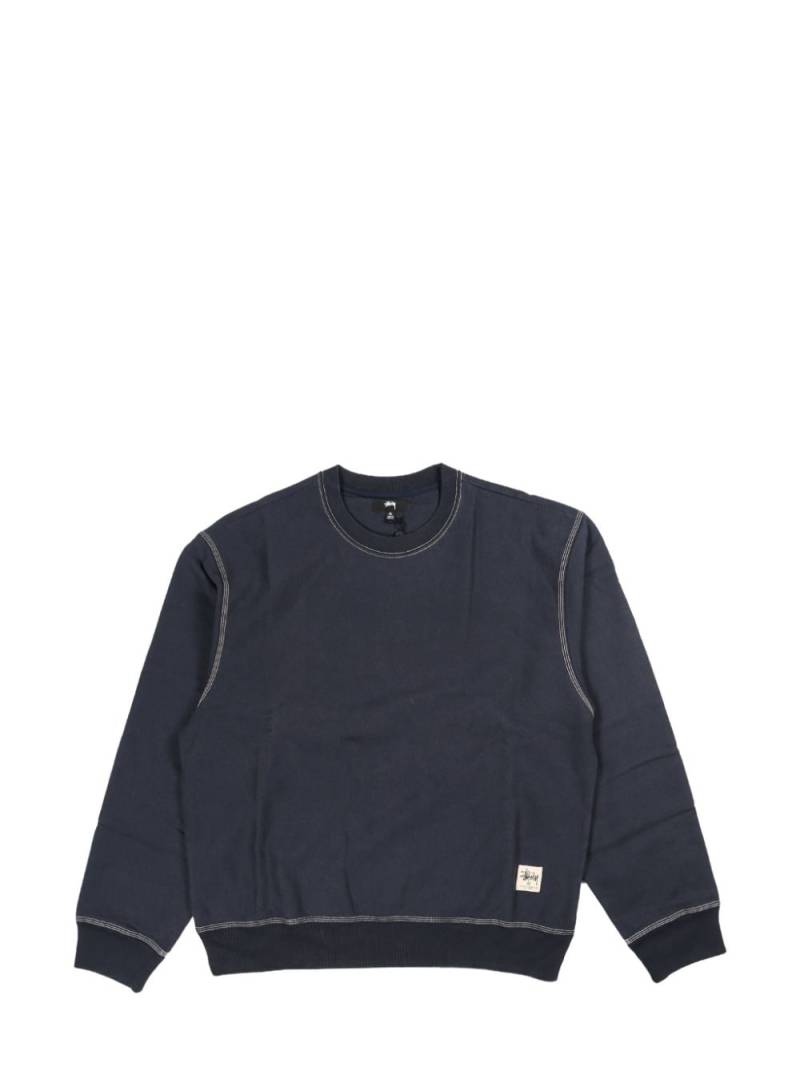 Stüssy contrast-stitch cotton sweatshirt - Blue von Stüssy