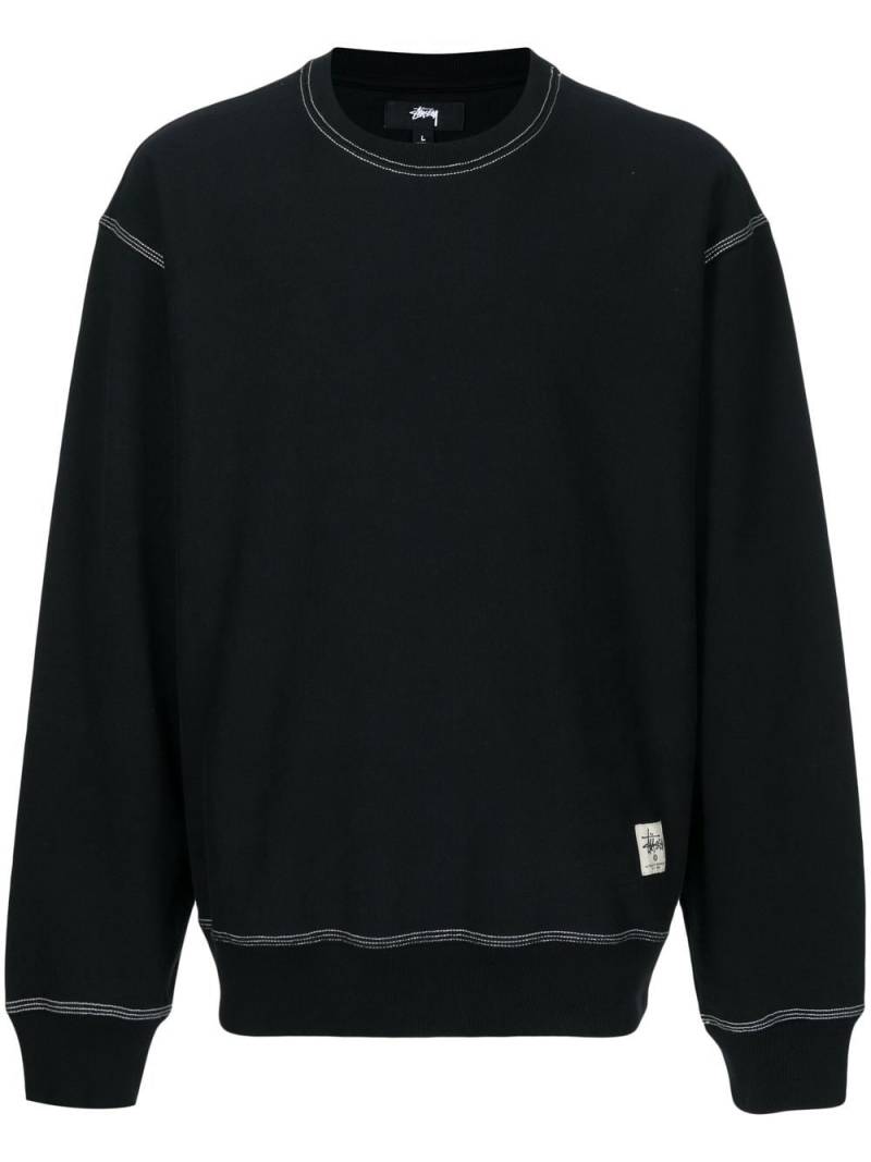 Stüssy contrast-stitching cotton sweatshirt - Black von Stüssy