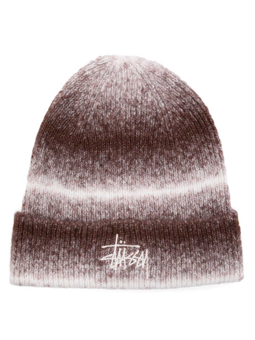 Stüssy cuff striped beanie - Brown von Stüssy