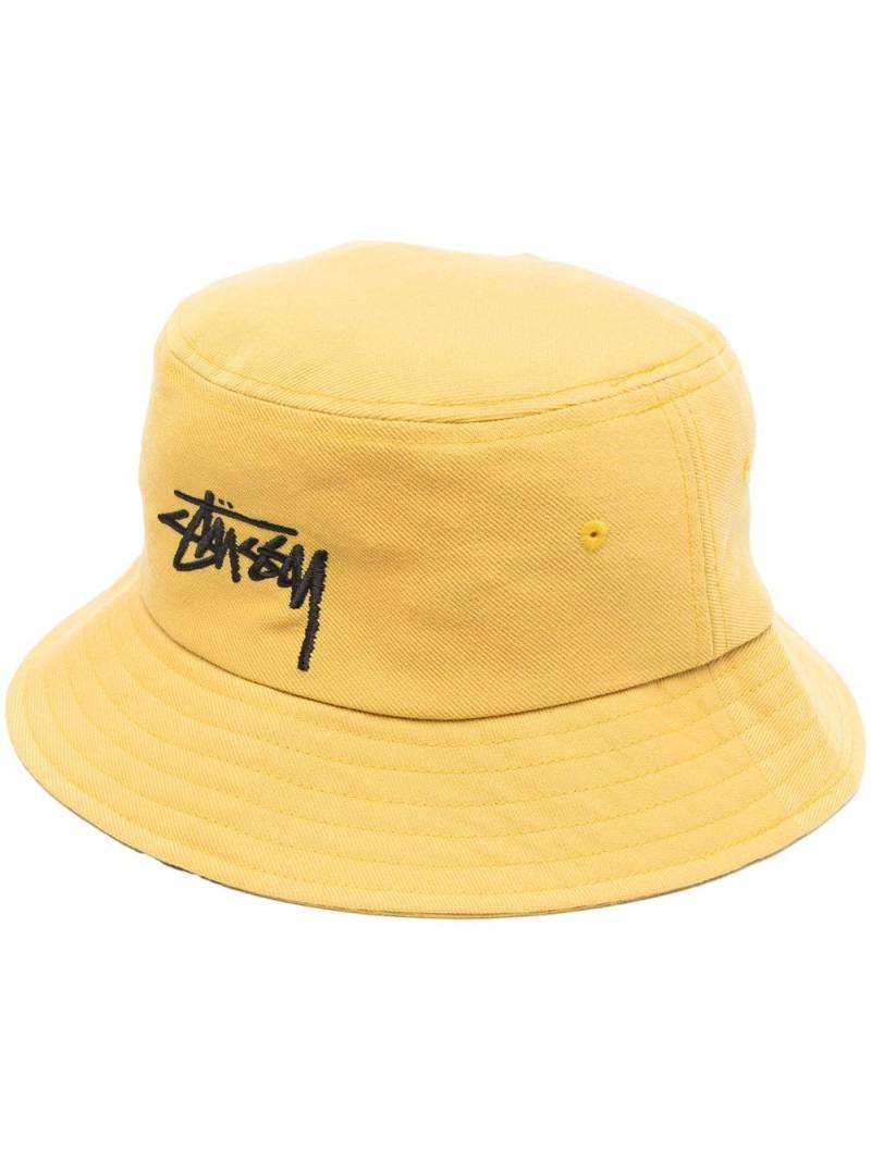 Stüssy embroidered-logo bucket-hat - Yellow von Stüssy