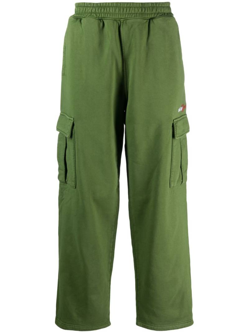 Stüssy embroidered-logo straight-leg trousers - Green von Stüssy