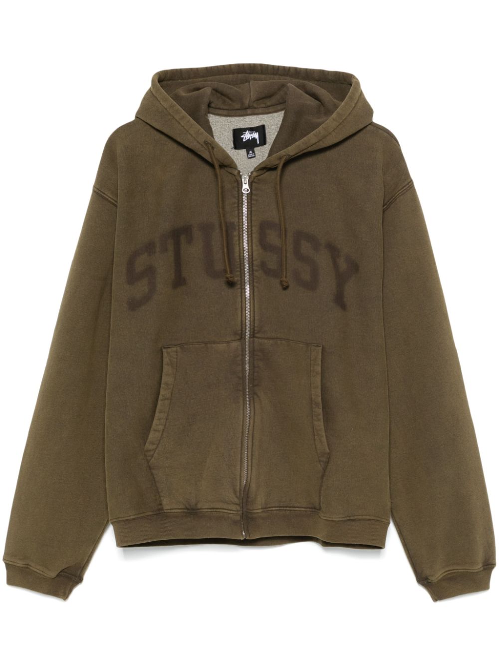 Stüssy faded-graphic zip-up hoodie - Green von Stüssy