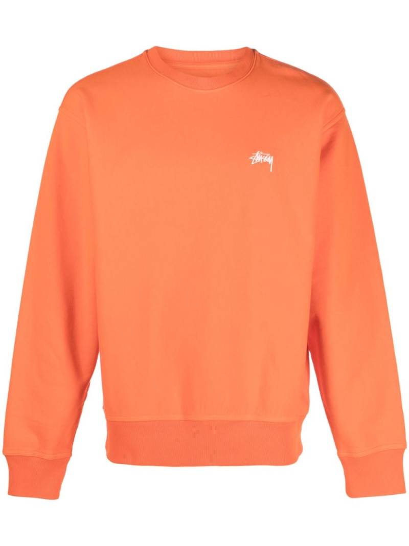 Stüssy logo-embroidered crewneck sweatshirt - Orange von Stüssy