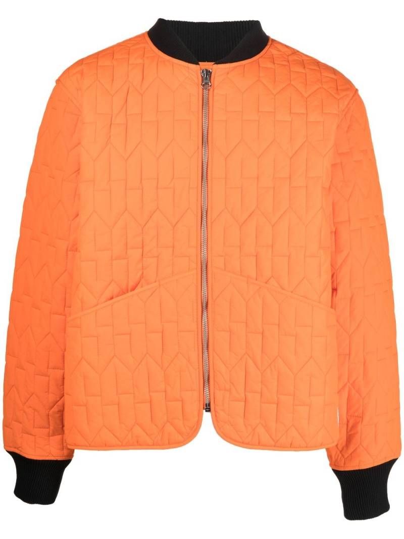 Stüssy logo-patch quilted bomber jacket - Orange von Stüssy