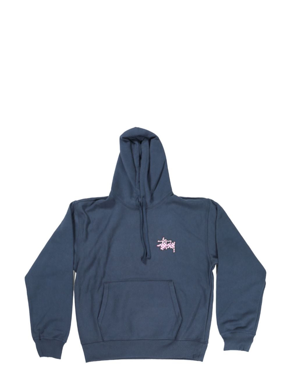 Stüssy logo-print cotton hoodie - Blue von Stüssy