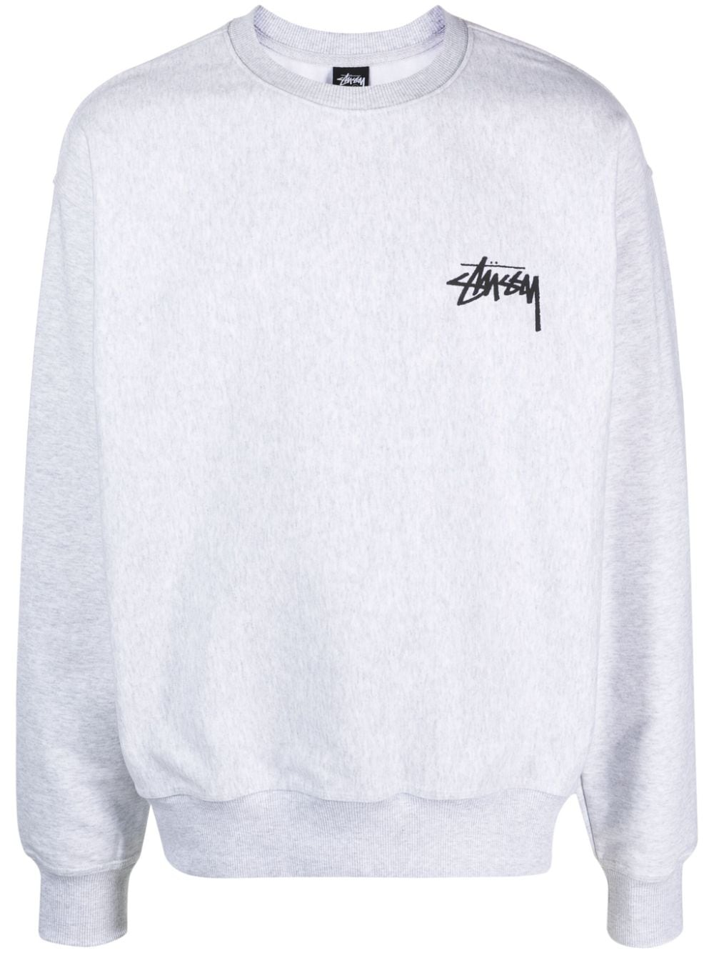 Stüssy logo-print cotton sweatshirt - Grey von Stüssy