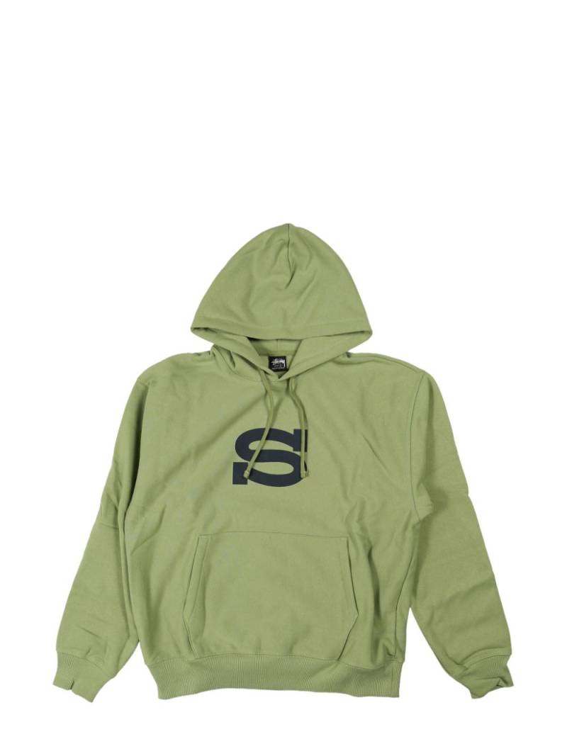 Stüssy logo-print hoodie - Green von Stüssy