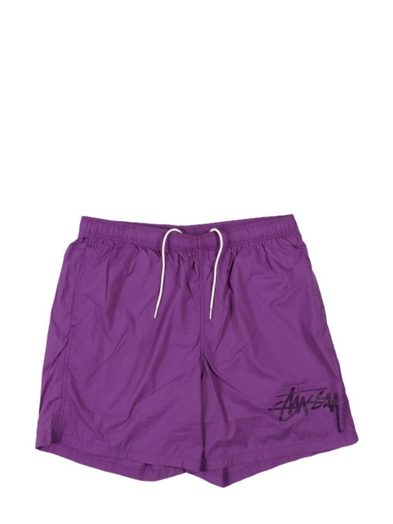 Stüssy logo-print shorts - Purple von Stüssy