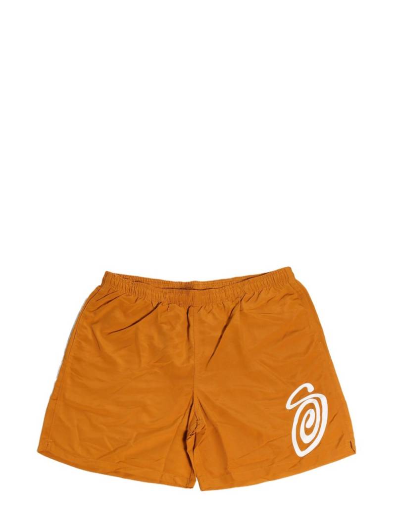 Stüssy logo-print swim shorts - Orange von Stüssy