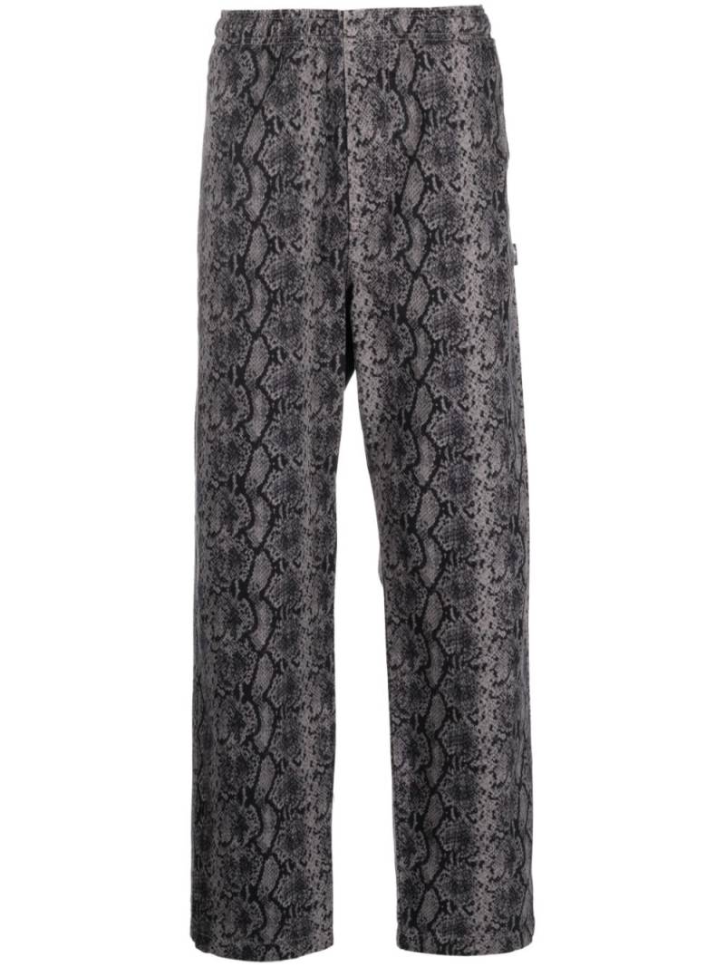 Stüssy snakeskin-print cotton trousers - Grey von Stüssy