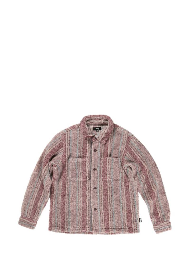 Stüssy striped sherpa shirt - Pink von Stüssy