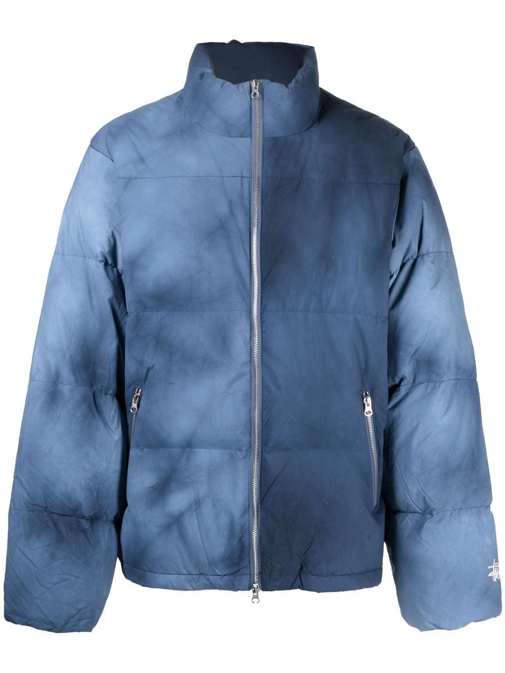 Stüssy tie-dye down puffer jacket - Blue von Stüssy