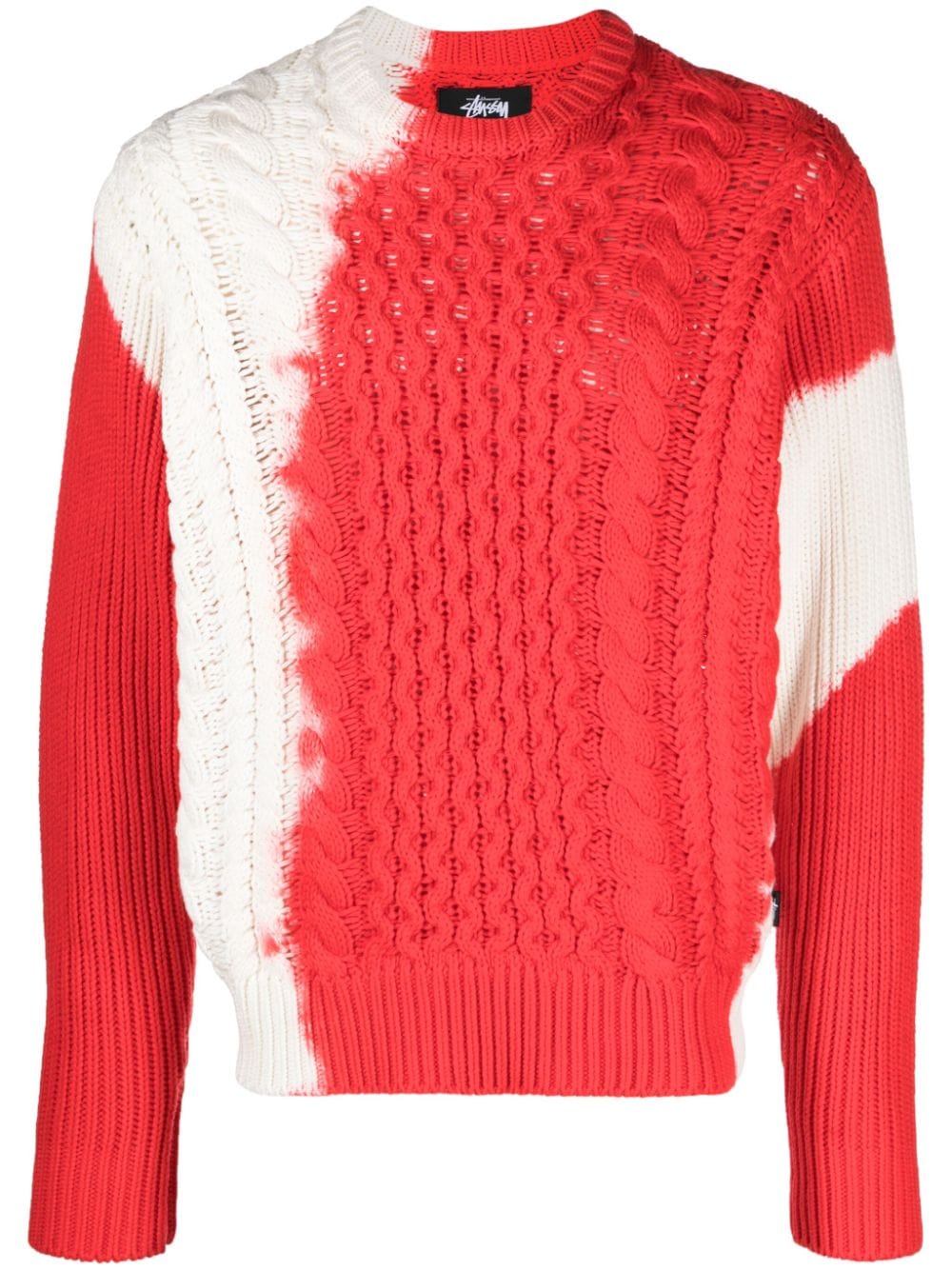 Stüssy tie-dye fisherman's knit jumper - Red von Stüssy