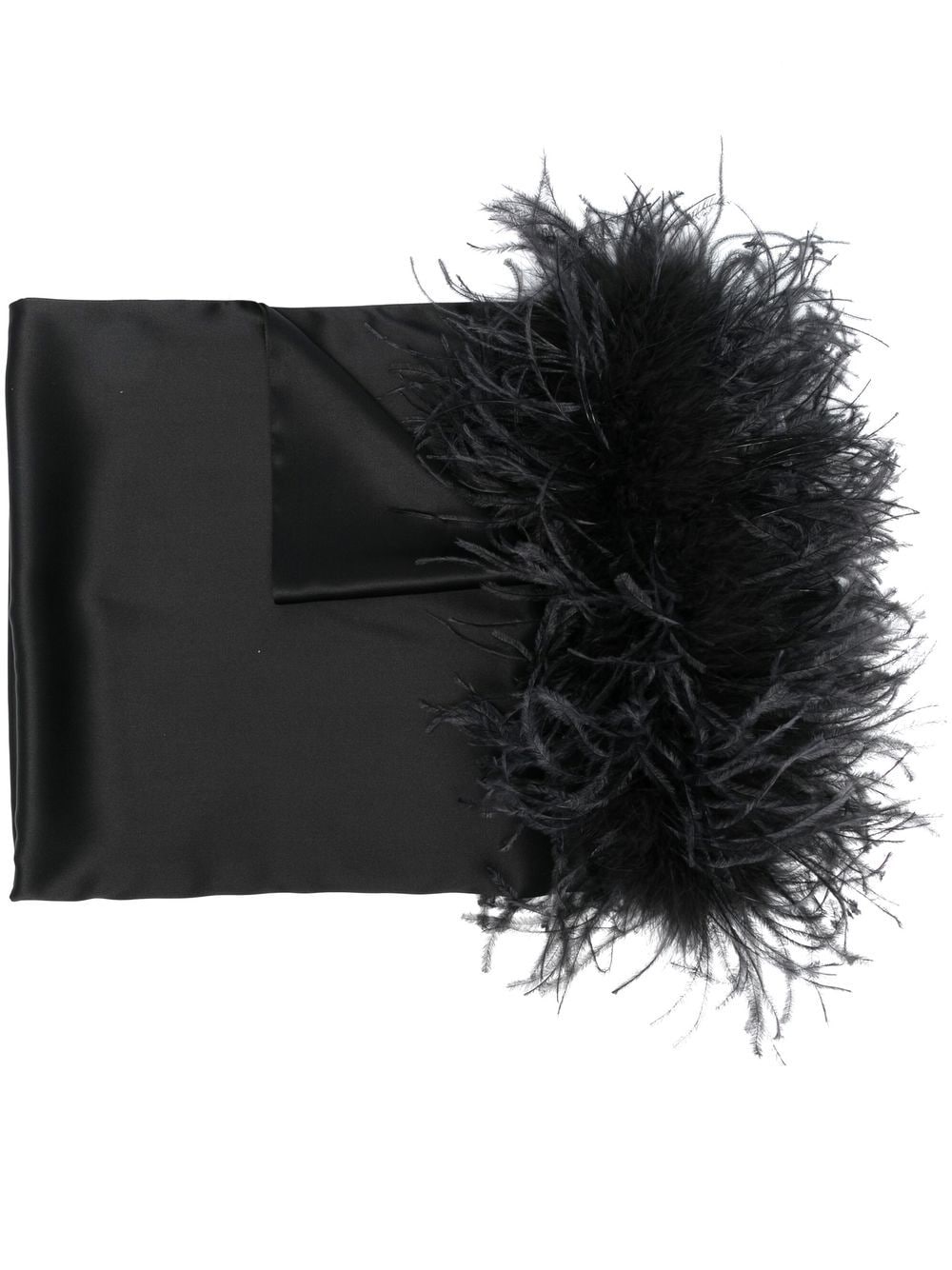 STYLAND feather-trim detail scarf - Black von STYLAND