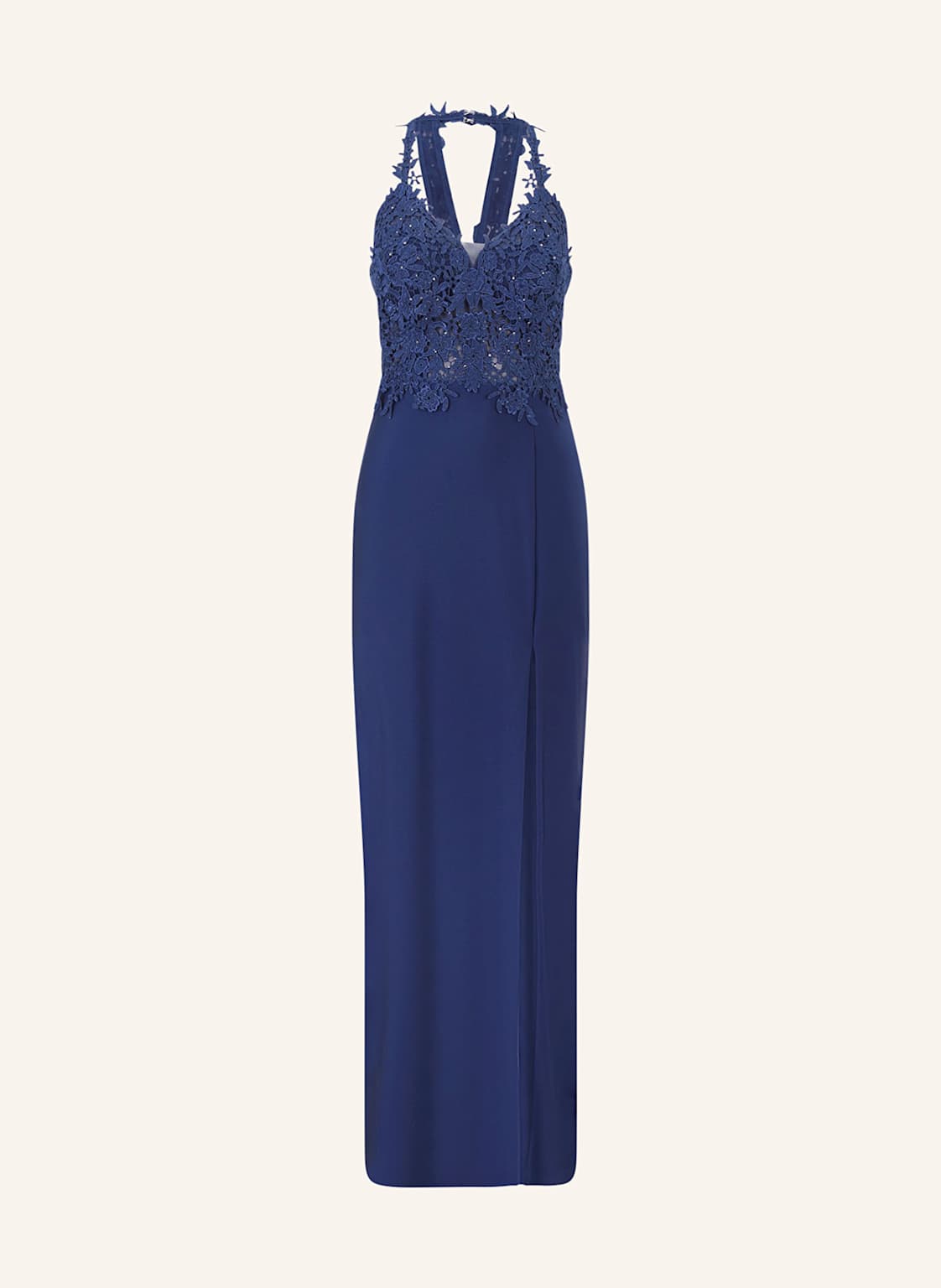 Suddenly Princess Abendkleid Im Materialmix Mit Spitze Und Cut-Out blau von Suddenly Princess