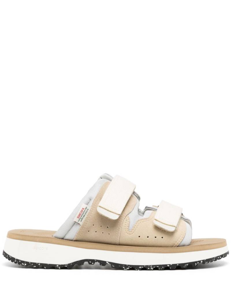 Suicoke Mogi logo-patch slides - Neutrals von Suicoke