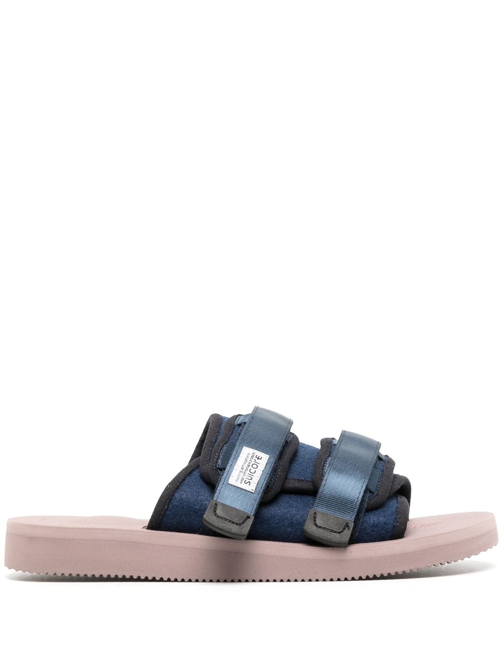 Suicoke Moto touch-strap canvas slides - Blue von Suicoke