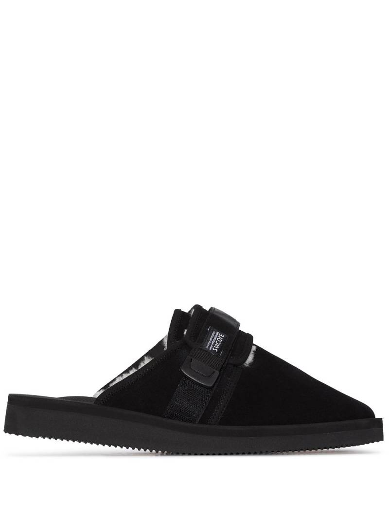 Suicoke Zavo shearling-trim slippers - Black von Suicoke